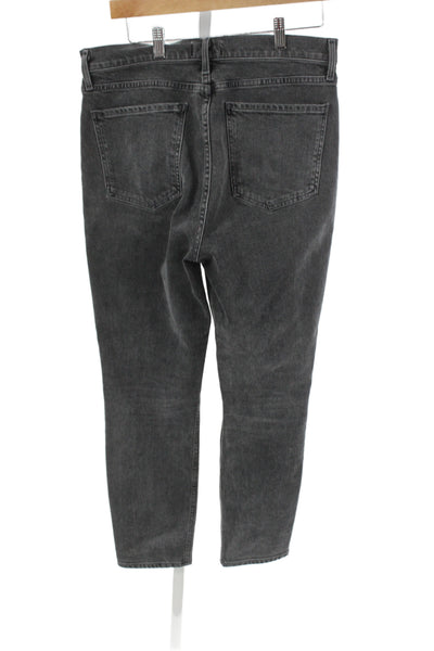 Agolde Unisex Ankle Cropped Jeans Dark Gray High Rise Size 30