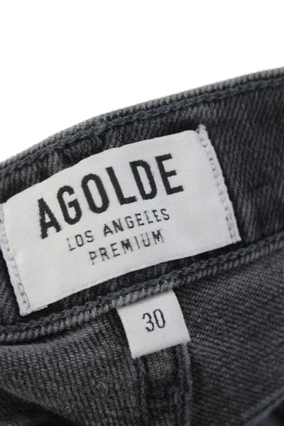 Agolde Unisex Ankle Cropped Jeans Dark Gray High Rise Size 30