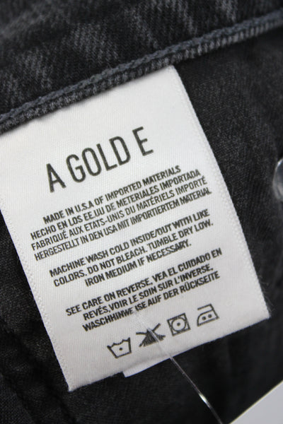 Agolde Unisex Ankle Cropped Jeans Dark Gray High Rise Size 30