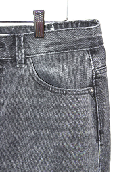 Zara Womens Straight High Rise Dark Gray Denim Jeans Size 8