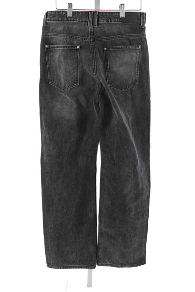 Zara Womens Straight High Rise Dark Gray Denim Jeans Size 8
