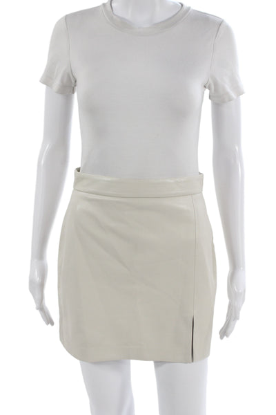 Wilfred Women Mini Pencil Skirt White 100% Polyurethane Size 4