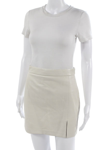 Wilfred Women Mini Pencil Skirt White 100% Polyurethane Size 4
