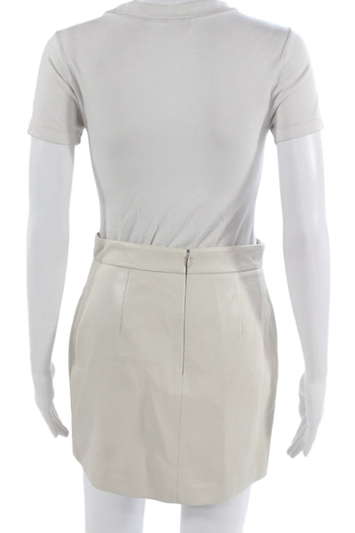 Wilfred Women Mini Pencil Skirt White 100% Polyurethane Size 4