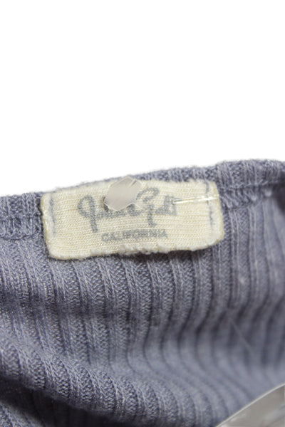 John Galt Women Cropped Tank Light Blue Cotton Sleeveless Size S