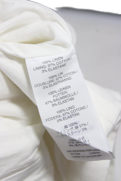 J Crew Unisex White 100% Linen Collared Button Long Sleeve Blazer Size 10