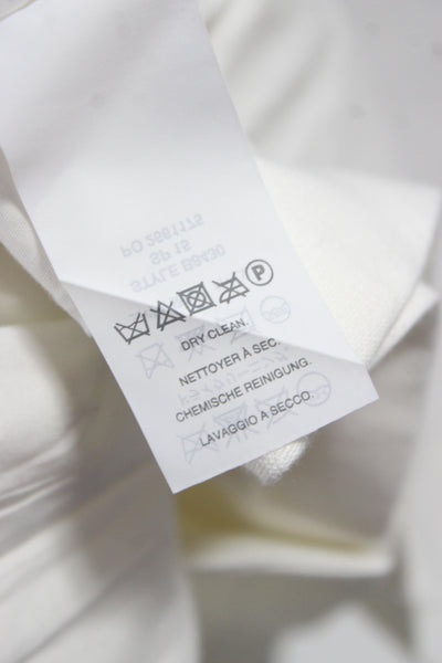 J Crew Unisex White 100% Linen Collared Button Long Sleeve Blazer Size 10