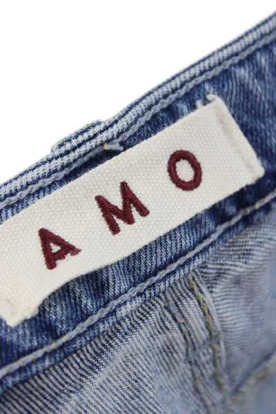 Amo Womens Boyfriend Cropped Blue Jeans Size 27