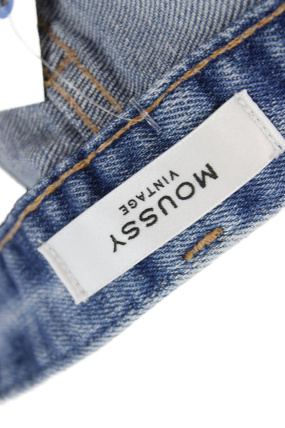 Moussy Womens Cropped Boyfriend Jeans Light Blue Size 29