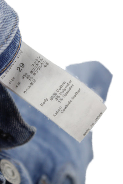 Moussy Womens Cropped Boyfriend Jeans Light Blue Size 29