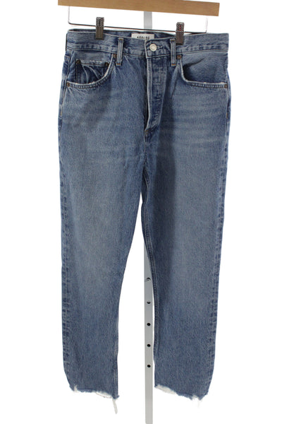 Agolde Women Cropped Straight Jeans Blue High Rise Size 27