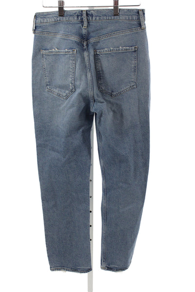 Agolde Womens Cropped Straight Jeans Blue Size 28