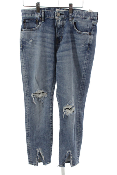 Moussy Womens Boyfriend Cropped Jeans Blue Size 29