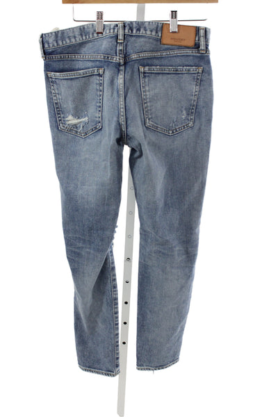 Moussy Womens Boyfriend Cropped Jeans Blue Size 29