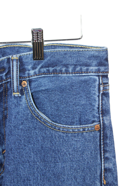 Levis Mens Dark Blue Straight Jeans Cotton Mid Rise Inseam 31 Size 30