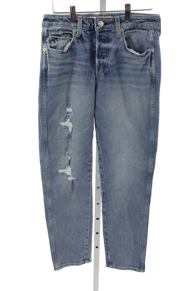 Amo Womens Boyfriend Cropped Light Blue Jeans Mid Rise Size 27