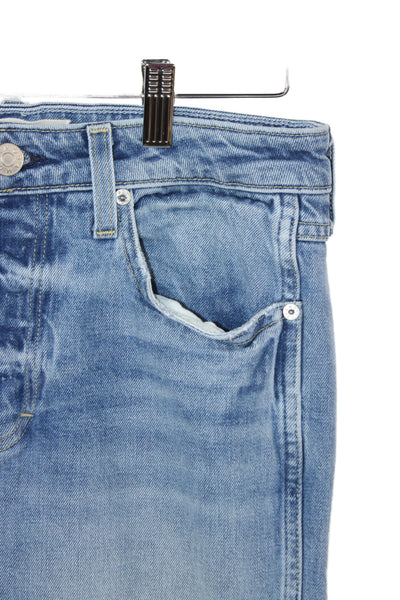 Amo Womens Boyfriend Cropped Light Blue Jeans Mid Rise Size 27