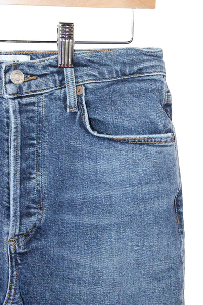 Agolde Womens Mom Cropped High Rise Dark Blue Jeans Size 27