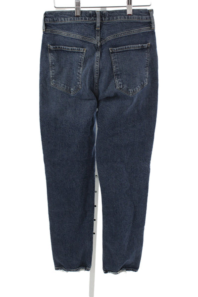 Agolde Womens Mom Cropped High Rise Dark Blue Jeans Size 27