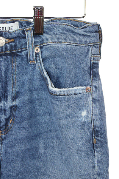 Agolde Womens Boyfriend Cropped Dark Blue Mid Rise Jeans Size 25