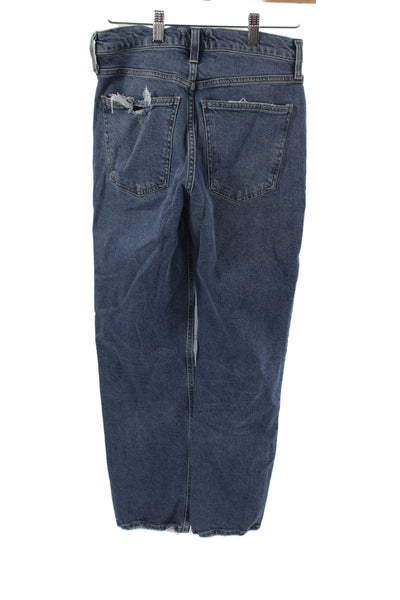 Agolde Womens Boyfriend Cropped Dark Blue Mid Rise Jeans Size 25