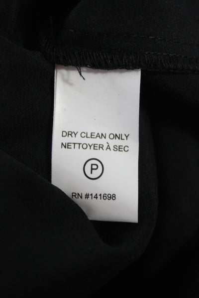 Ramy Brook Womens Black High Neck Sleeveless Silk Spandex Blouse Size L
