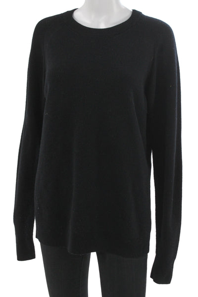Closed Unisex Pullover Sweater Black Wool Cashmere Crew Neck Long Sleeve Size L