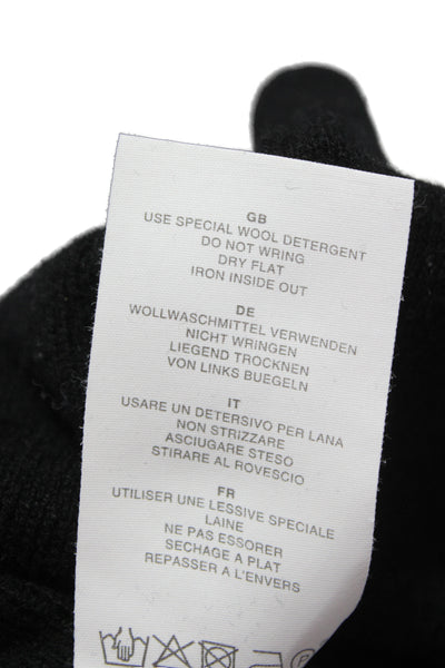 Closed Unisex Pullover Sweater Black Wool Cashmere Crew Neck Long Sleeve Size L