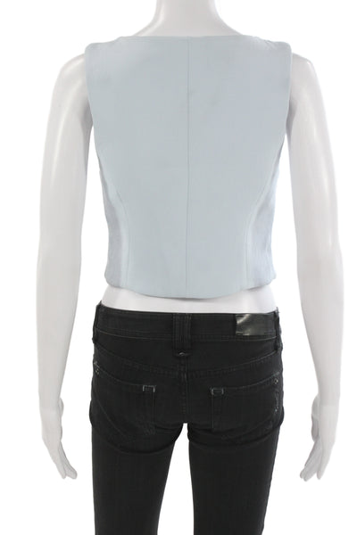 Wilfred Womens Sleeveless V Neck Button Vest Light Blue Polyester Size 4