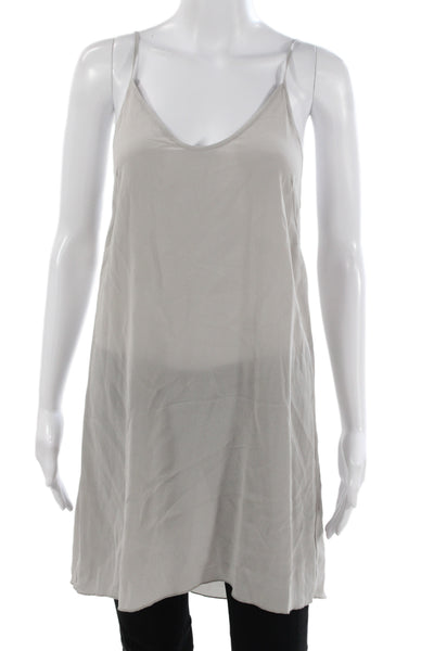 Wilfred Women Silk Gray Sleeveless Scoop Neck Tank Top Size XS
