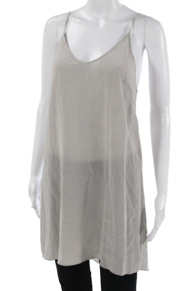 Wilfred Women Silk Gray Sleeveless Scoop Neck Tank Top Size XS