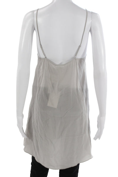Wilfred Women Silk Gray Sleeveless Scoop Neck Tank Top Size XS