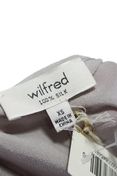 Wilfred Women Silk Gray Sleeveless Scoop Neck Tank Top Size XS