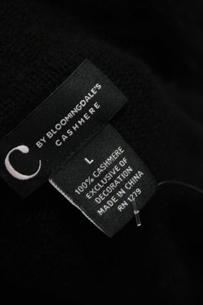 C by Bloomingdales Unisex Full Zip 100% Cashmere Sweater Black Size L