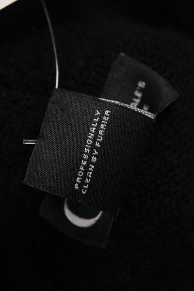 C by Bloomingdales Unisex Full Zip 100% Cashmere Sweater Black Size L