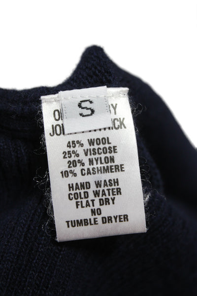 John Patrick Unisex Dark Blue V-Neck Button Cardigan Long Sleeve Size S