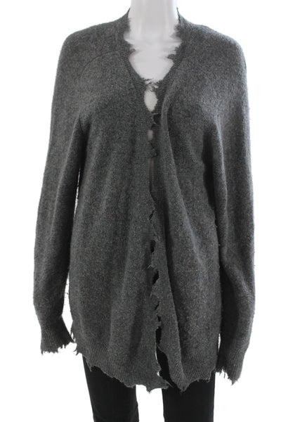 IRO Unisex Dark Gray Merino Cashmere V-Neck Cardigan Long Sleeve Size M