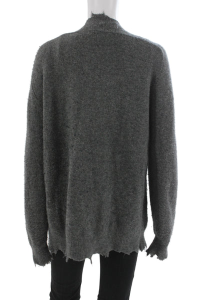 IRO Unisex Dark Gray Merino Cashmere V-Neck Cardigan Long Sleeve Size M