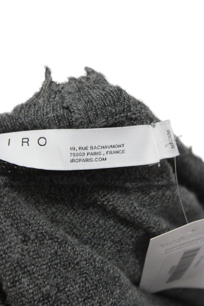 IRO Unisex Dark Gray Merino Cashmere V-Neck Cardigan Long Sleeve Size M
