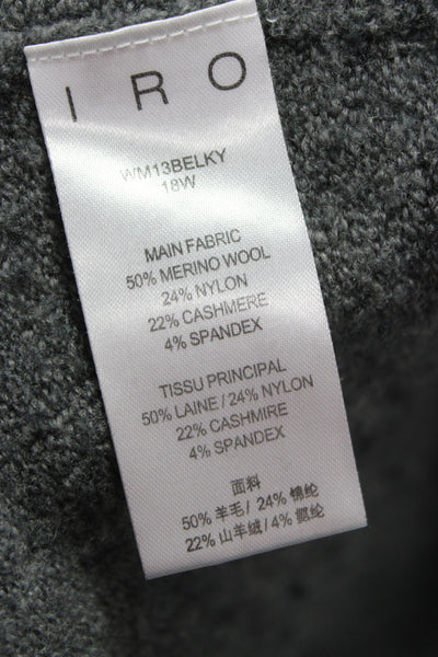 IRO Unisex Dark Gray Merino Cashmere V-Neck Cardigan Long Sleeve Size M
