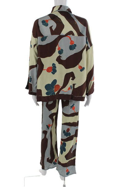 Faithfull Unisex Beige Collared Graphic Long Sleeve 2 Piece Top Size S