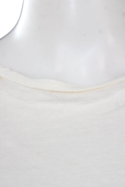 Zimmermann Womens Basic White Linen 3/4 Sleeve Blouse Designer Size 0