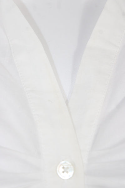 Veronica Beard Women Cotton Button-Up Blouse 3/4 Sleeve White Size S