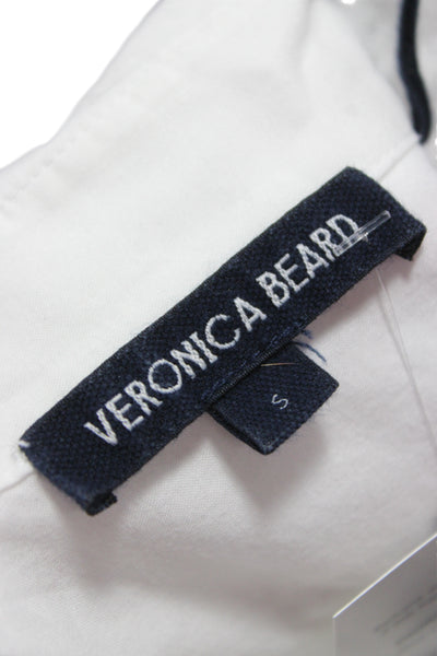 Veronica Beard Women Cotton Button-Up Blouse 3/4 Sleeve White Size S