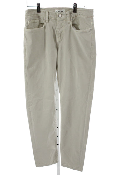 Frame Mens Chino Khakis Beige Button Solid Size 30