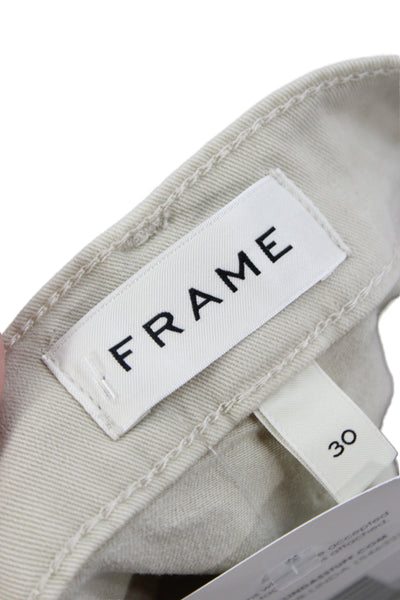 Frame Mens Chino Khakis Beige Button Solid Size 30