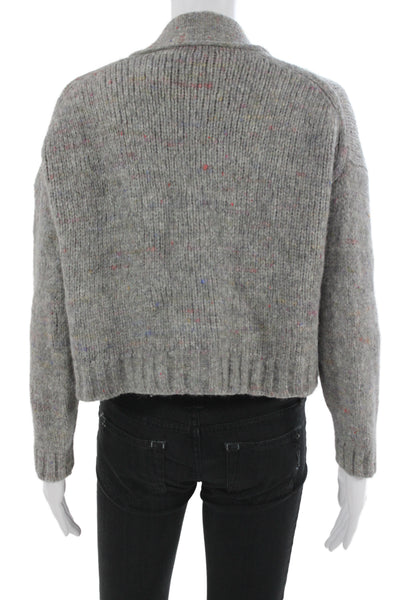 Something Navy Unisex Gray Cashmere V Neck Cardigan Sweater Long Sleeve Size S