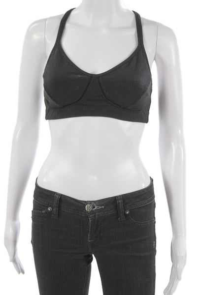 Lululemon Womens Spaghetti Strap Scoop Neck Sports Bra Black Size 4
