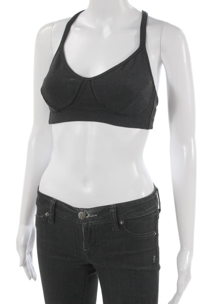 Lululemon Womens Spaghetti Strap Scoop Neck Sports Bra Black Size 4