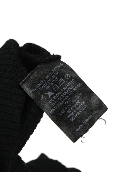 WSLY Womens Cropped Tank Black Tencel Crewneck Size M
